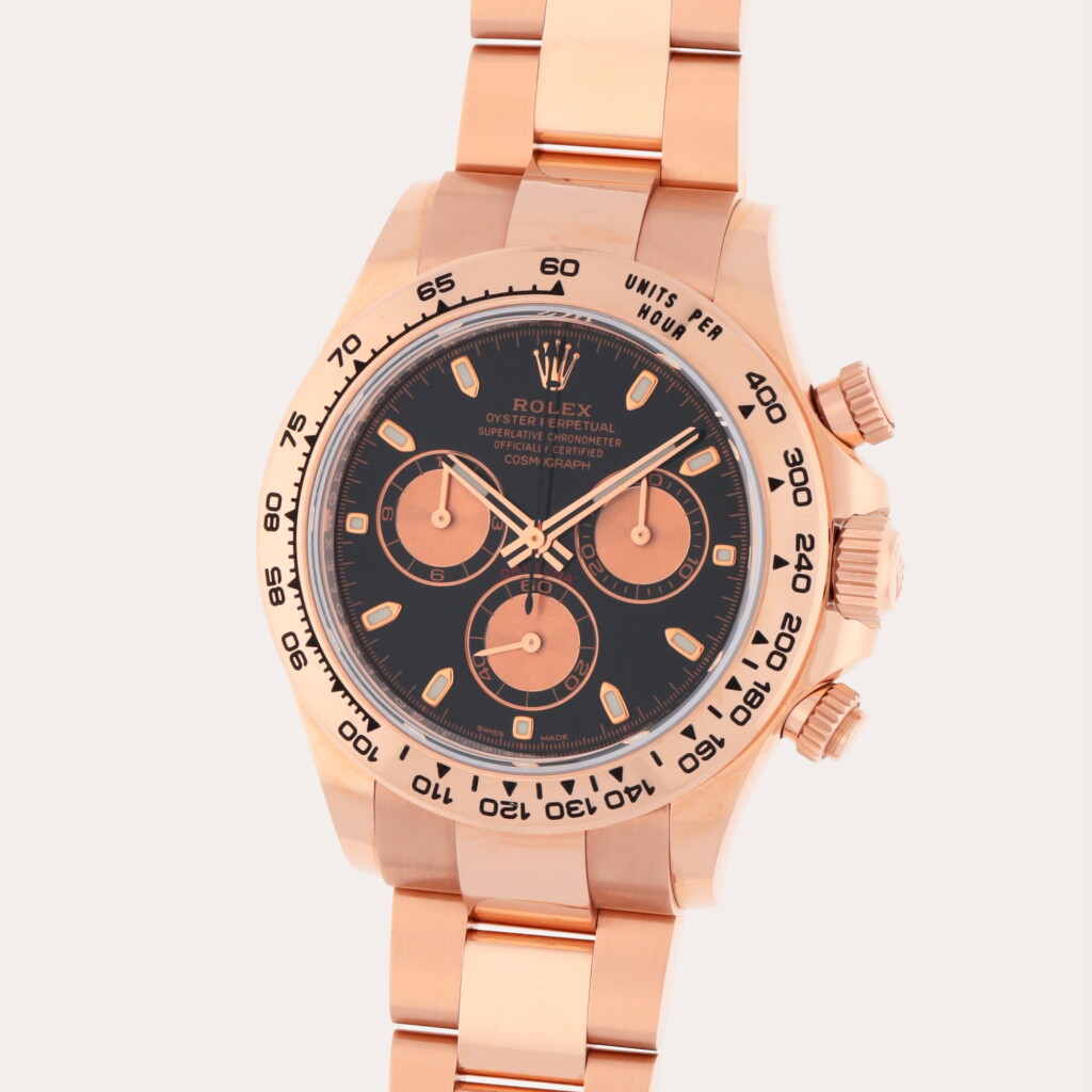 View full screen - View 1 of Lot 76. Daytona, Reference 116505 | A pink gold chronograph wristwatch with bracelet | Circa 2020.