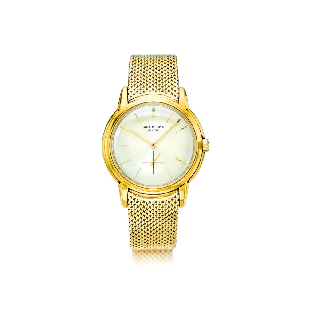 View full screen - View 1 of Lot 1008. PATEK PHILIPPE | REF 2551, A YELLOW GOLD AUTOMATIC WRISTWATCH WITH BRACELET, CIRCA 1958 | 百達翡麗 | 2551型號黃金自動上鏈鍊帶腕錶,年份約1958.