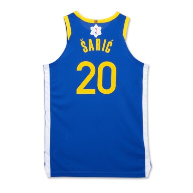 View full screen - View 1 of Lot 106. Dario Šarić ‘Christmas Day’ Golden State Warriors 2023-2024 Game Worn Icon Edition Jersey .