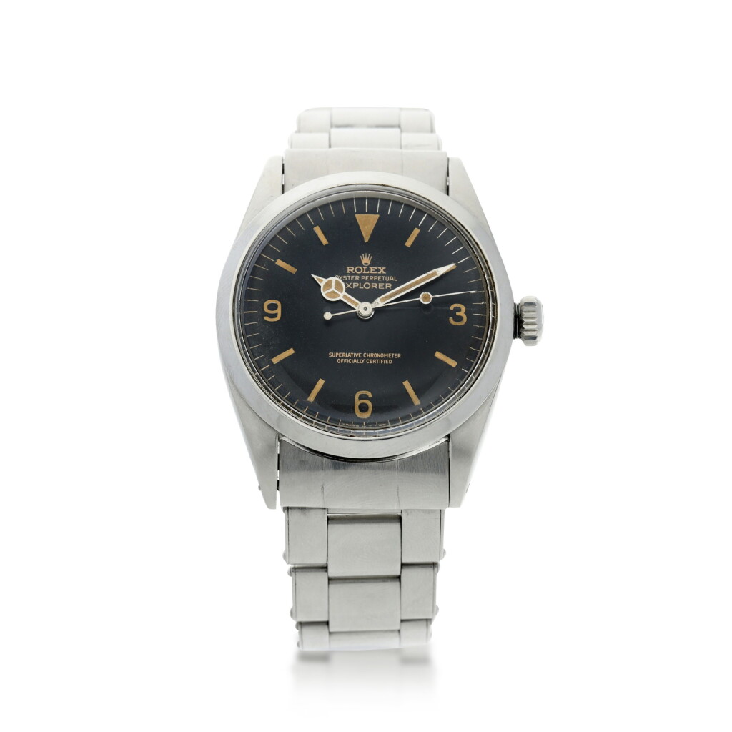 View full screen - View 1 of Lot 43. REFERENCE 1016 EXPLORER A STAINLESS STEEL AUTOMATIC CENTER SECONDS WRISTWATCH WITH GILT DIAL, CIRCA 1965.