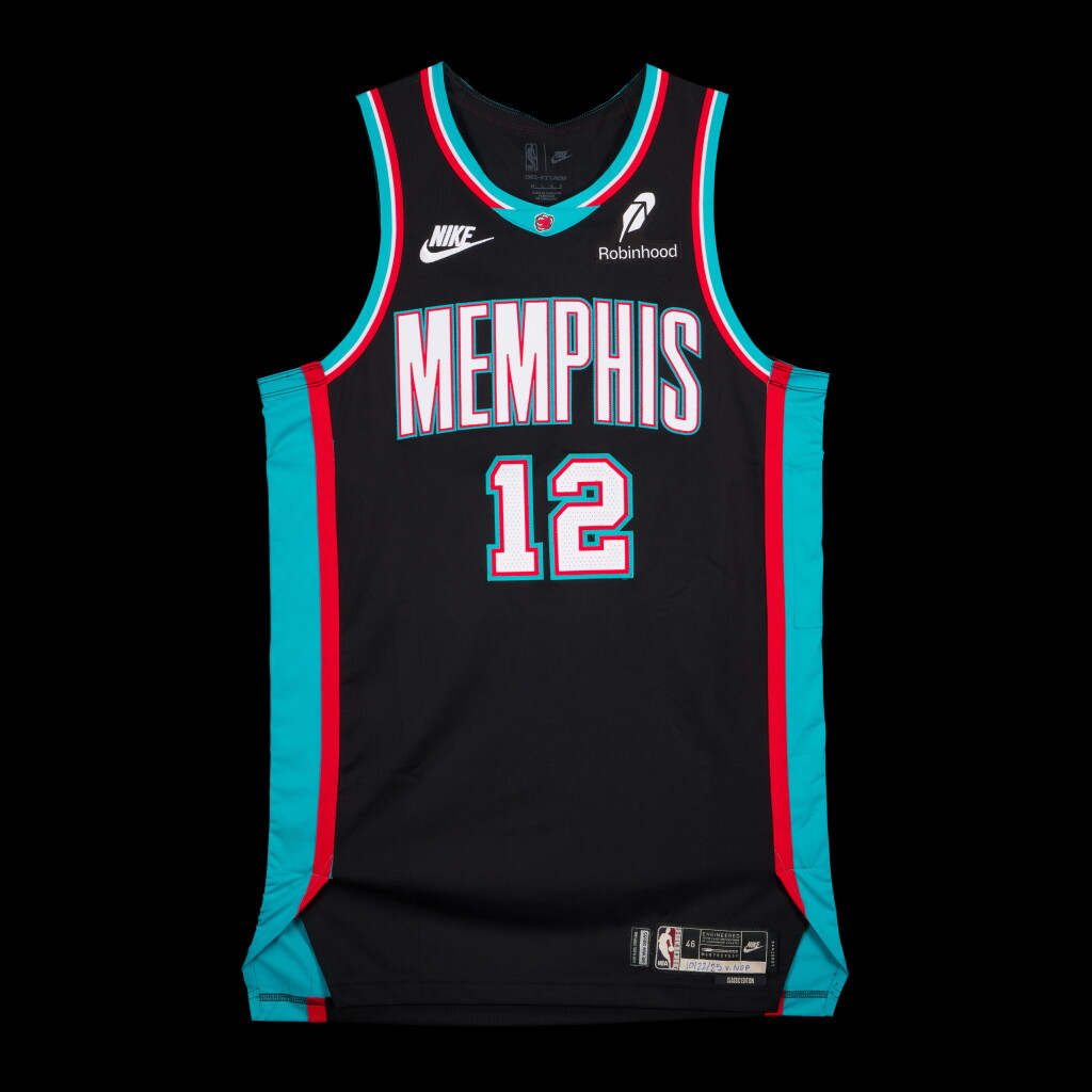 View full screen - View 1 of Lot 22. Ja Morant Memphis Grizzlies 2025-2026 NBA Tip-Off Game Worn Classic Edition Jersey .