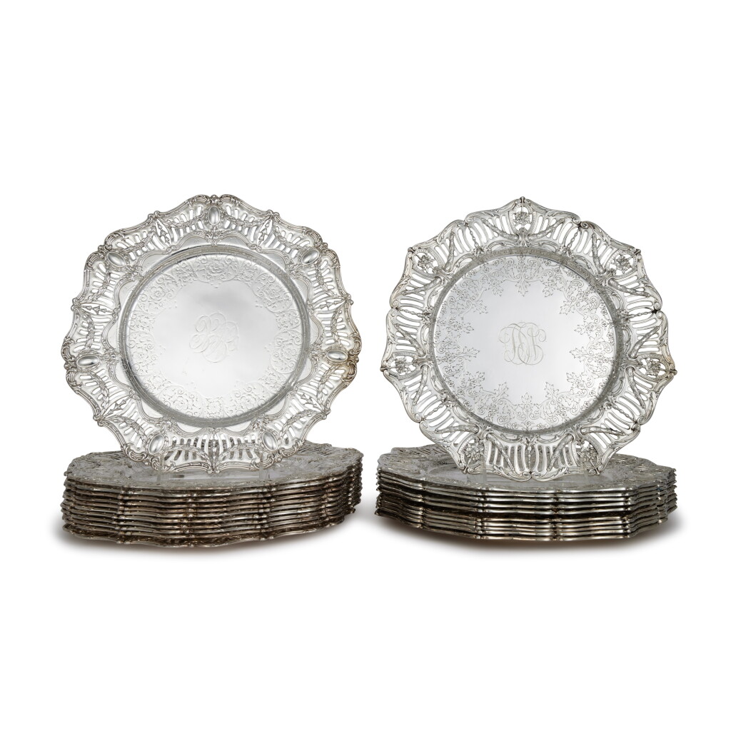 View full screen - View 1 of Lot 1144. A Set of Twelve American Silver Place Plates, Black, Starr & Frost, New York, Late 19th Century.