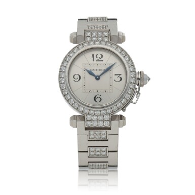 View full screen - View 1 of Lot 14. Pasha, Ref. 2813 White gold and diamond-set wristwatch Circa 2002.