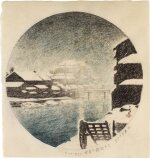 Kawase Hasui (1883-1957) | Evening Snow at Sanjugen Canal (Sanjugenbori no bosetsu) | Taisho period, early 20th century