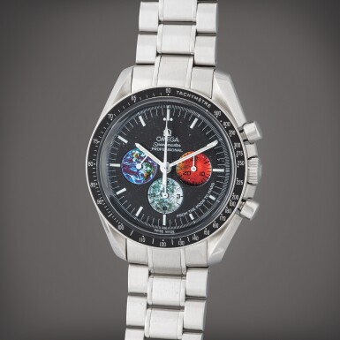 View full screen - View 1 of Lot 121. Speedmaster 'From Moon to Mars', Reference 3577.50.00 | A limited edition stainless steel chronograph wristwatch with bracelet | Circa 2012.