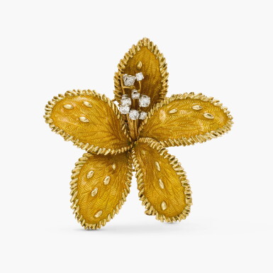 View full screen - View 1 of Lot 216. Enamel and Diamond Brooch.