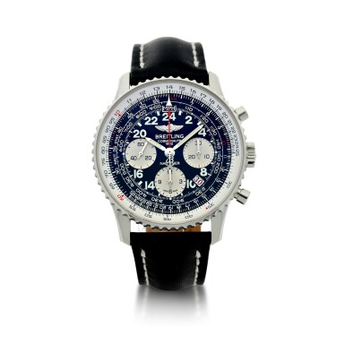 View full screen - View 1 of Lot 71. REFERENCE AB0210 NAVITIMER COSMONAUTE, SCOTT CARPENTER MERCURY 7 AURORA A LIMITED EDITION STAINLESS STEEL CHRONOGRAPH WRISTWATCH WITH DATE AND PRESENTATION BOX SIGNED BY SCOTT CARPENTER, CIRCA 2012.