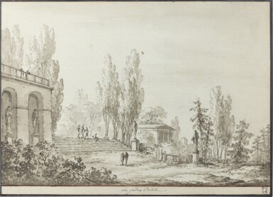 View full screen - View 1 of Lot 1023. A pair of views of the Boboli gardens | Vues des jardins de Boboli.