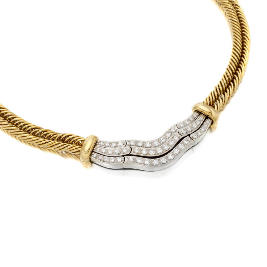 View full screen - View 1 of Lot 162. Diamond necklace | Collier in diamanti .