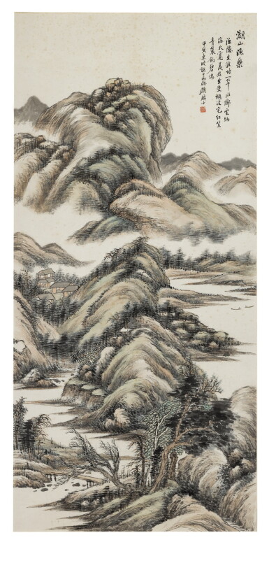View full screen - View 1 of Lot 773. GU LINSHI 1865-1930 | THE JOY OF FISHING ON A MOUNTAINSIDE LAKE.