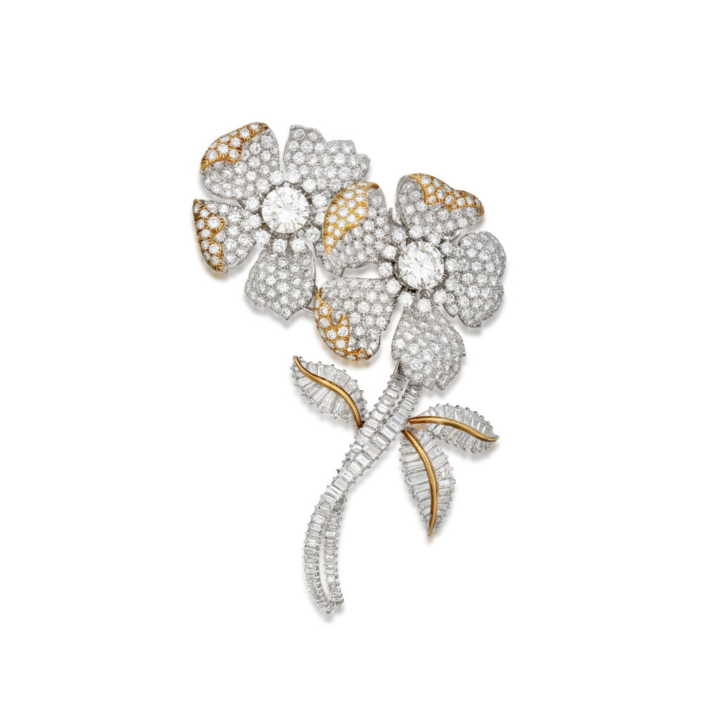 View full screen - View 1 of Lot 43. Diamond Double Clip-Brooch.