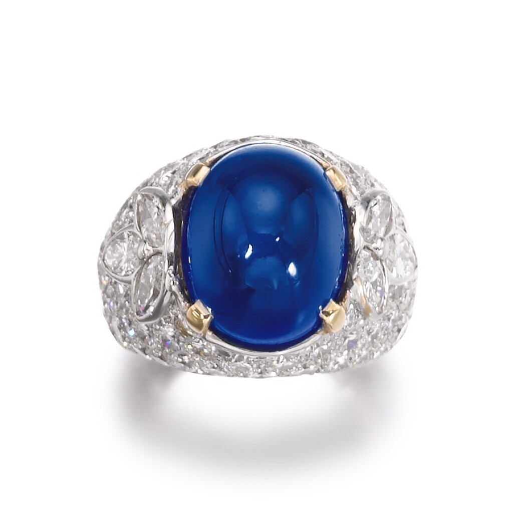View full screen - View 1 of Lot 316. Sapphire and diamond ring.