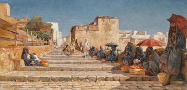 View full screen - View 1 of Lot 25. Fruit Seller outside the Medina, Algiers.