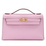 Mauve Sylvestre Swift Kelly Pochette Rose Gold Hardware, 2021