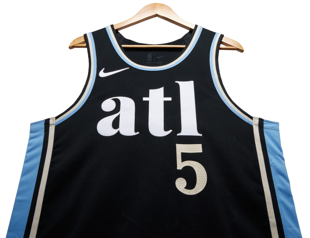 View full screen - View 1 of Lot 76. Dejounte Murray Atlanta Hawks 2023-2024 In-Season Tournament Game Worn City Edition Jersey .