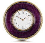 A Fabergé gold and silver-gilt mounted guilloché enamel timepiece, Moscow, circa 1895