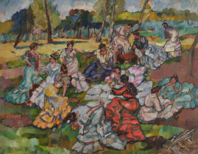 View full screen - View 1 of Lot 117. Flamenco Dancers at rest.