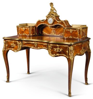 View full screen - View 1 of Lot 121. A LOUIS XV STYLE GILT-BRONZE MOUNTED KINGWOOD BUREAU DE DAME CIRCA 1880.