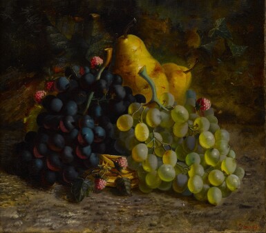 View full screen - View 1 of Lot 1638. Two Still Life Paintings: Fruit and White Anemones.
