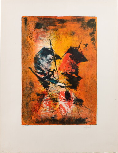 View full screen - View 1 of Lot 27. Lebadang (1921-2015), Sails | 黎白璗 (1921-2015), 夕陽帆影.