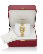 PANTHÈRE YELLOW GOLD WRISTWATCH WITH DATE AND BRACELET (OROLOGIO DA POLSO IN ORO GIALLO CON BRACCIALE E DATARIO) CIRCA 1990 | CARTIER