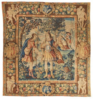 View full screen - View 1 of Lot 16. A Flemish Pastoral Tapestry, Bruges, mid 17th century.