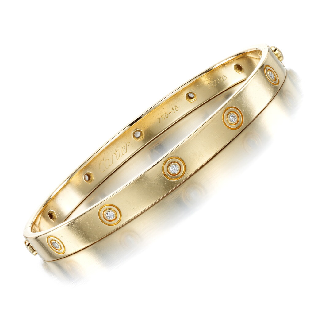 View full screen - View 1 of Lot 222. Diamond bangle, 'Love' .