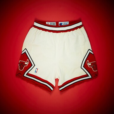 View full screen - View of Scottie Pippen Chicago Bulls 1992 NBA Finals and Playoffs Game Worn Shorts | Matched to 5 Games including 1 NBA Finals Game and 4 Playoff Games | Triple-Double | 2 Double-Doubles.