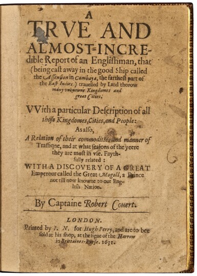 View full screen - View 1 of Lot 1181. Coverte, Robert | A very rare early account of an overland journey through India and the Middle East.