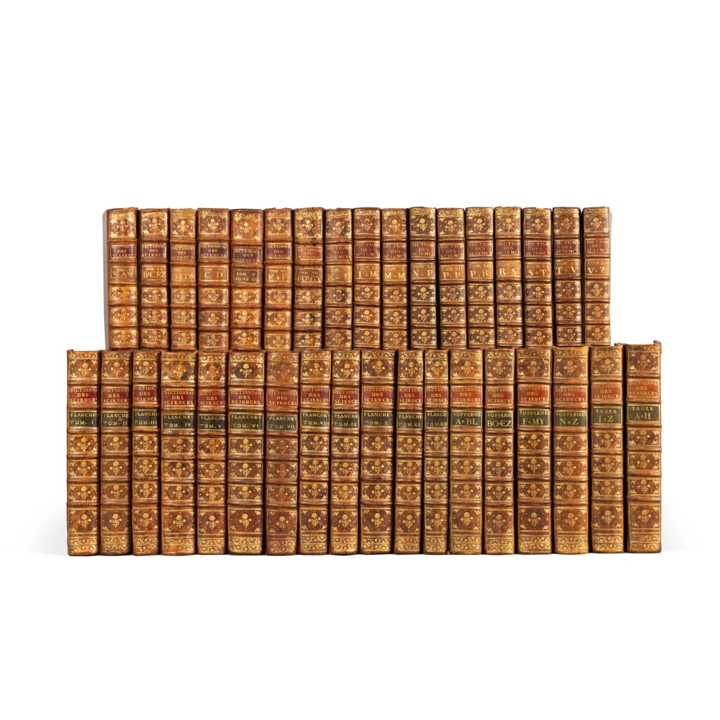 View full screen - View 1 of Lot 9. Diderot, Denis and Jean Le Rond D’Alembert, editors | The Encyclopédie; one of the most ambitious intellectual undertakings of the Enlightenment.