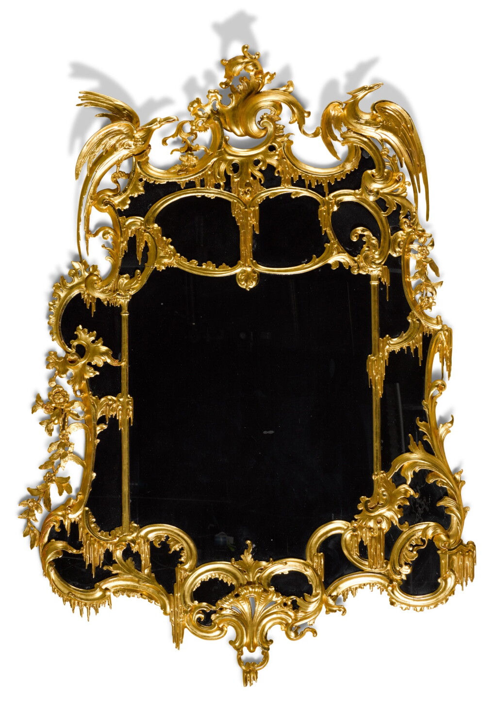 View full screen - View 1 of Lot 79. A George II style rococo giltwood pier mirror, late 19th century, in the manner of James Levins.