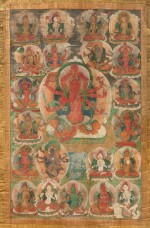 A rare thangka depicting red Tara, Qing dynasty, 18th century | 清十八世紀 紅度母唐卡 設色布本