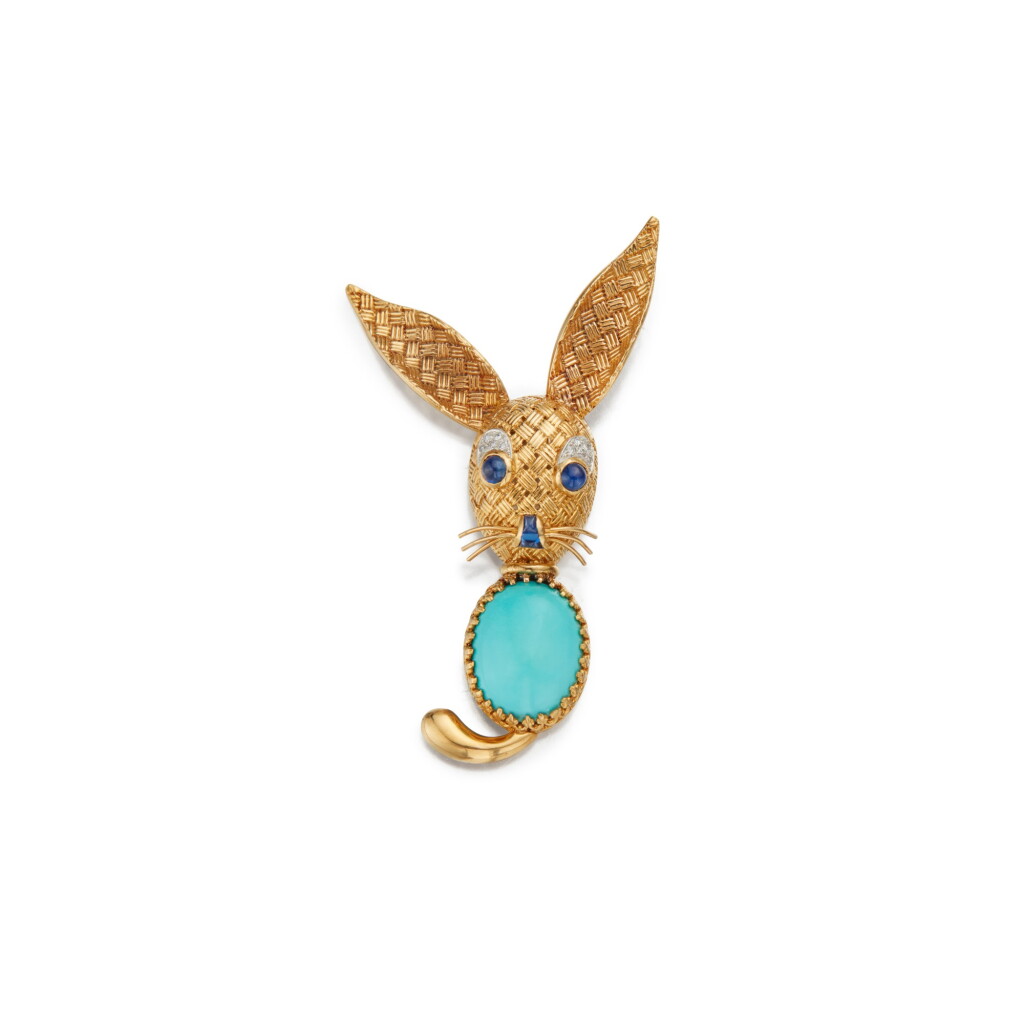 View full screen - View 1 of Lot 153. Gold, Diamond and Gem-Set Brooch.