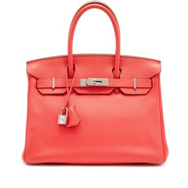 View full screen - View 1 of Lot 154. Rose Jaipur Togo Birkin 30 Palladium Hardware, 2012.
