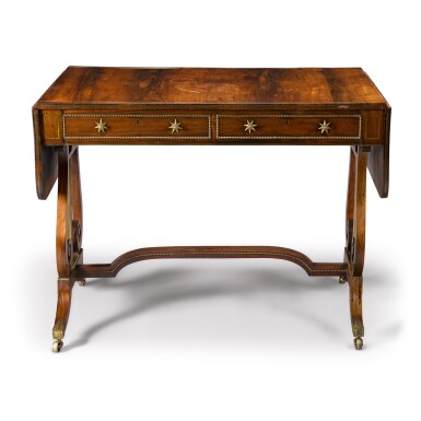 View full screen - View 1 of Lot 51. A Regency brass-inlaid rosewood sofa table, circa 1810.