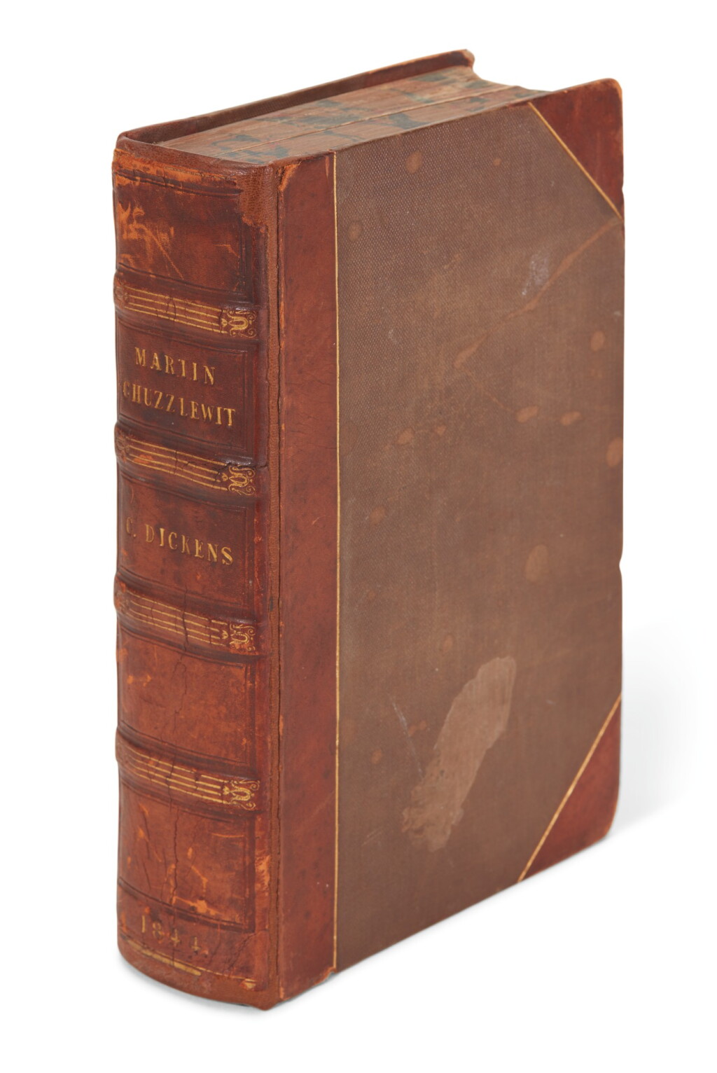 View full screen - View 1 of Lot 92. Dickens, Martin Chuzzlewit, 1844, first book edition, signed by the author for Hall.