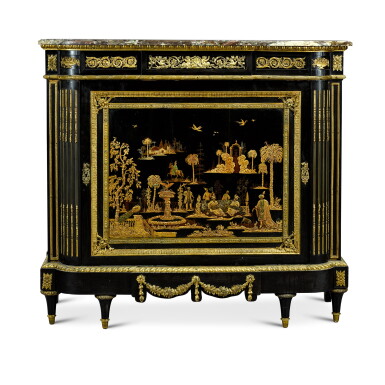 View full screen - View 1 of Lot 143. A French gilt-bronze mounted lacquer and ebony cabinet by Befort Jeune, late 19th century.