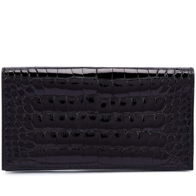 View full screen - View 1 of Lot 6206. Black Shiny Mississippiensis Alligator Long Wallet, 2010.