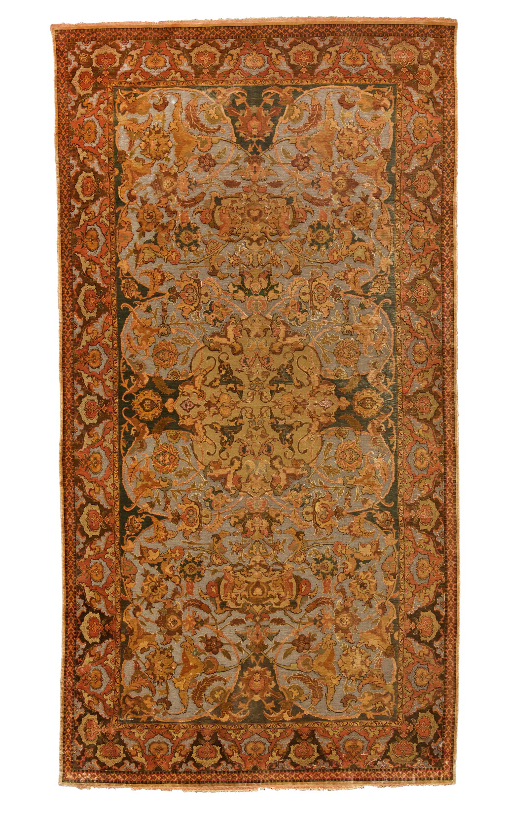 View full screen - View 1 of Lot 188. A silk and metal-thread Koum Kapi carpet of 'Polonaise' design, attributable to Zareh Penyamin, Turkey, Istanbul, circa 1910.