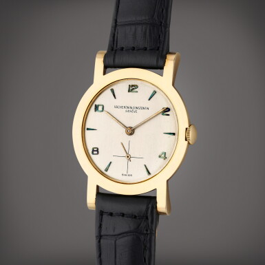 View full screen - View 1 of Lot 464. Reference 4878 | A yellow gold wristwatch, Circa 1954.