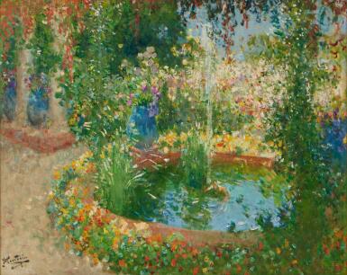 View full screen - View 1 of Lot 201. La Fontaine du jardin fleuri.