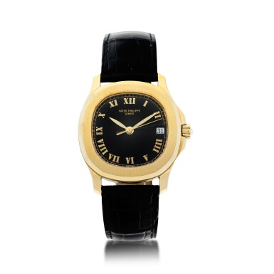 View full screen - View 1 of Lot 20. REFERENCE 5060 AQUANAUT A YELLOW GOLD AUTOMATIC WRISTWATCH WITH DATE, MADE IN 1996.