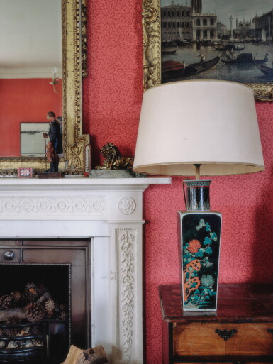 View full screen - View 1 of Lot 30. A pair of Chinese famille-noir rectangular baluster vases, Qing dynasty, 19th century.