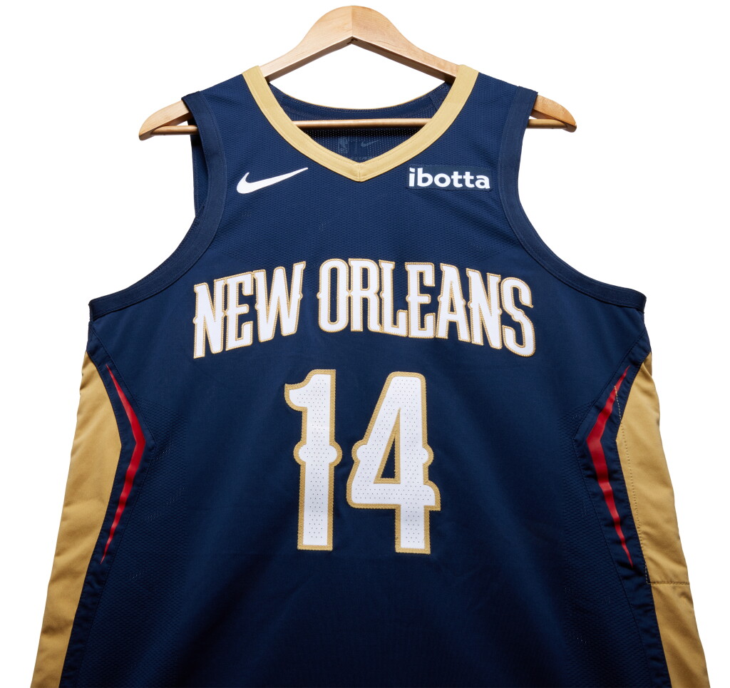 View full screen - View 1 of Lot 156. Brandon Ingram New Orleans Pelicans 2024 NBA Playoffs Western Conference Round 1 Game Worn Icon Edition Jersey | Game 1.