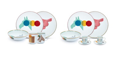View full screen - View 1 of Lot 6224. Set of Ten Saut Hermès Porcelain Tableware Sets.