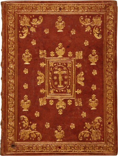 View full screen - View 1 of Lot 1655. Diploma from the University of Bologna, manuscript on vellum, 1608, Bolognese brown morocco gilt for Bernardo Maggi.