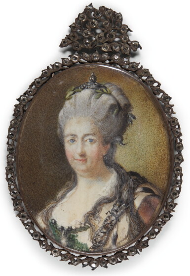 View full screen - View 1 of Lot 208. AFTER JOHANN BAPTIST LAMPI, THE ELDER | Portrait of Catharine, Empress of Russia (1729-1796).