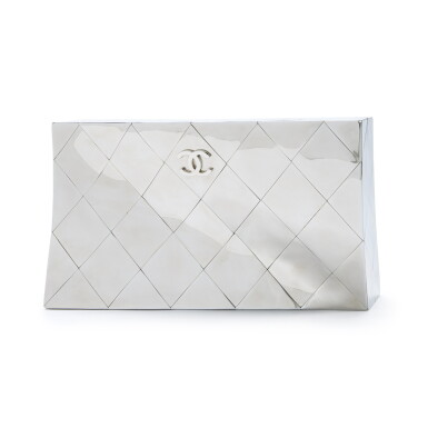 View full screen - View 1 of Lot 89. Silver Metal Chic Twisted Mirror Paris-Bombay Minaudière Clutch Silver Hardware, 2012.