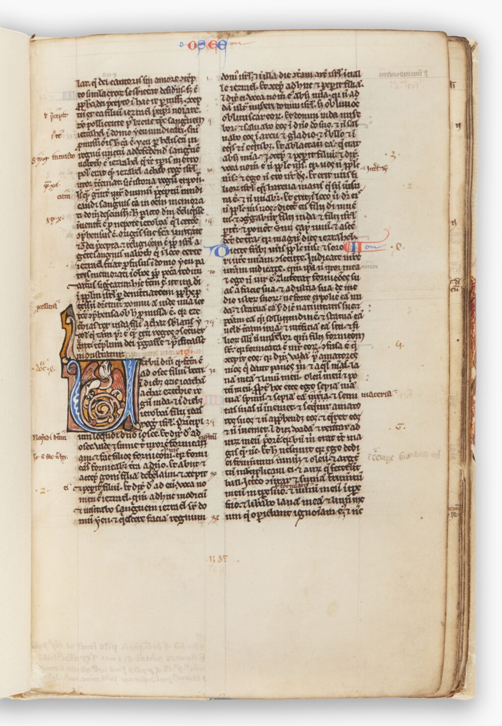 View full screen - View 1 of Lot 461. (Bible in Latin) | Illuminated manuscript fragment on vellum, Northern France, c. 1240.