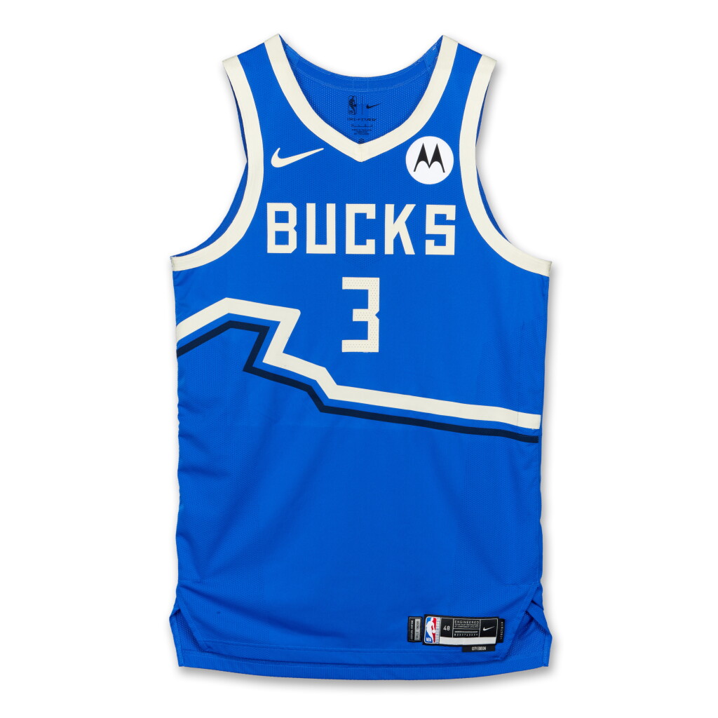 View full screen - View 1 of Lot 61. Kevin Porter Jr. Milwaukee Bucks 2024-2025 Game Worn City Edition Jersey .